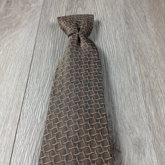 Stafford Brown Circle Pattern Tie - Picture 2 of 3